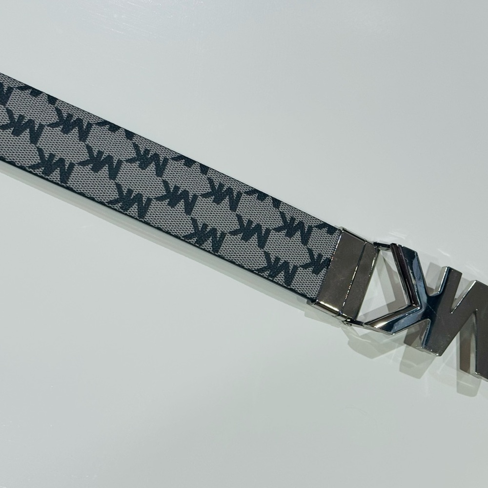 Twist Reversible Belt - Michael Kors Gray Belt Bag with Monogram Design